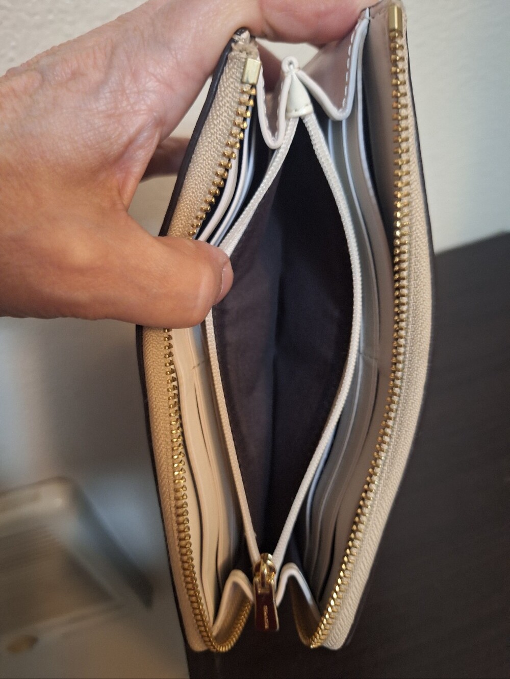Coach Beige Signature Zip Wallet with Gold Logo - Picture 8 of 12